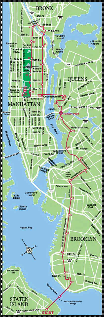 NYC Marathon course 2004